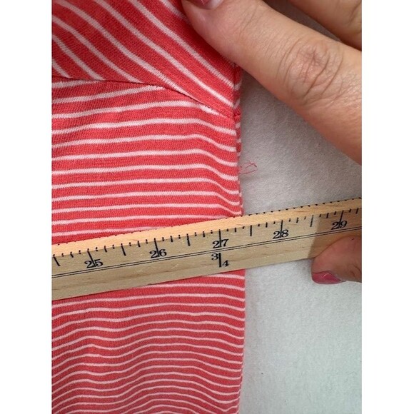 Lands end Women's‎ T-Shirt Dress Plus Size 2X Coral Striped Pockets - Picture 5 of 8